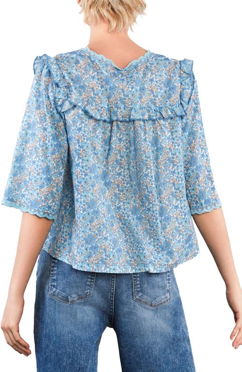 Billy T Happy Allie Floral Cotton Blend Button-up Shirt In Multi