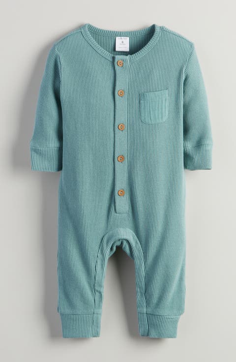 Waffle Knit Cotton Romper (Baby)
