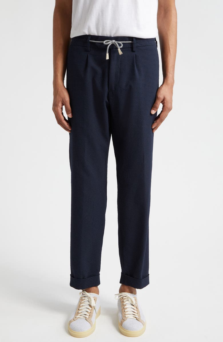 Eleventy Check Pattern Knit Two-Piece Suit, Alternate, color, 