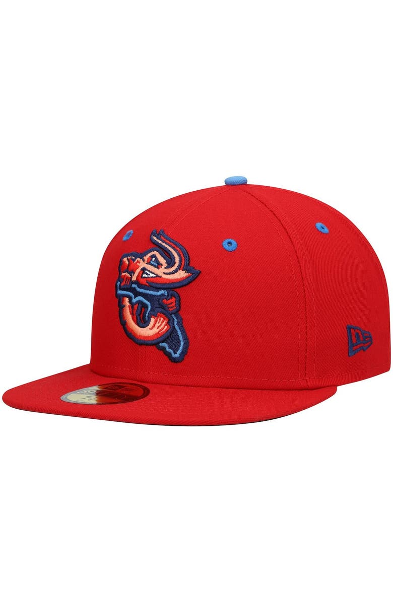 New Era Men's New Era Red Jacksonville Jumbo Shrimp Authentic Collection Team Alternate 59FIFTY Fitted Hat, Alternate, color, 