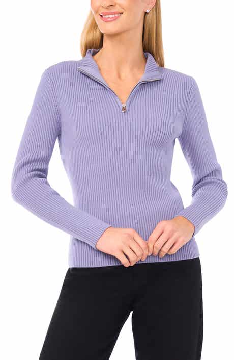Halogen® Rib Quarter Zip Sweater