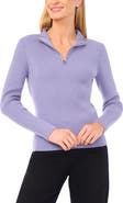 Halogen® Rib Quarter Zip Sweater