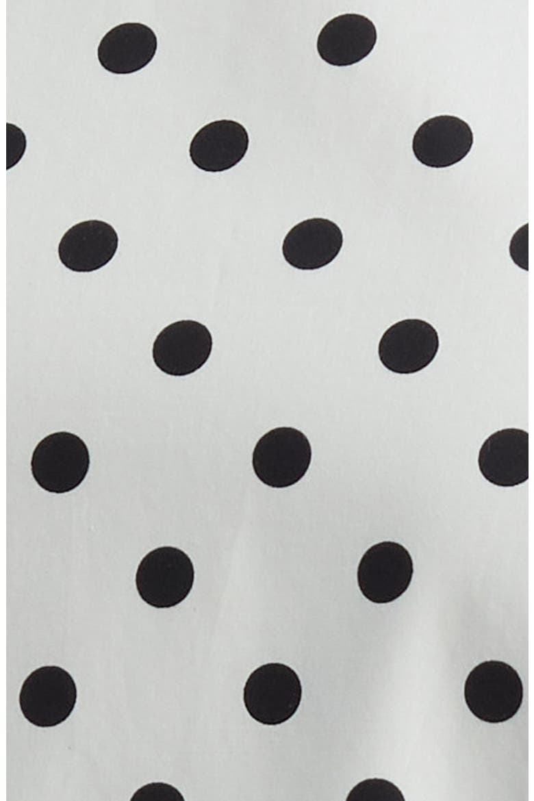 Polka Dot Sleeveless Cotton Midi Dress, Alternate, color, BLACK/ WHITE