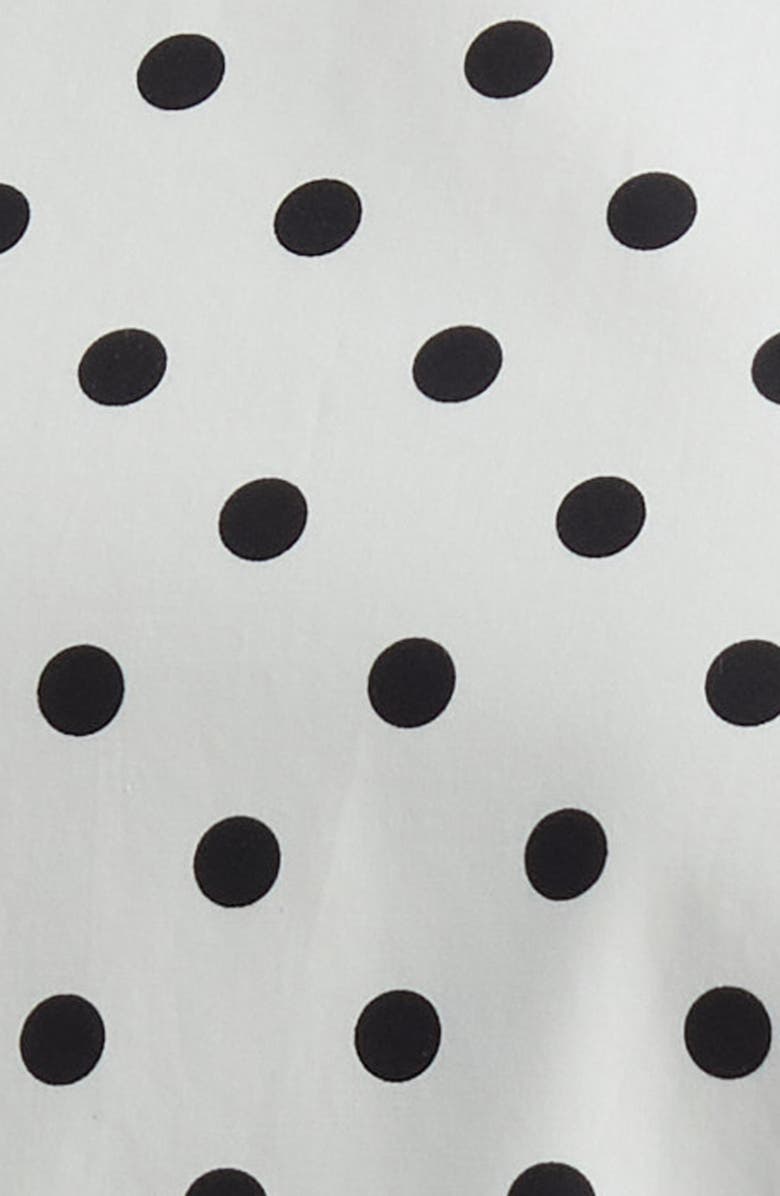 Dolce&Gabbana Polka Dot Sleeveless Cotton Midi Dress, Alternate, color, Black/ White