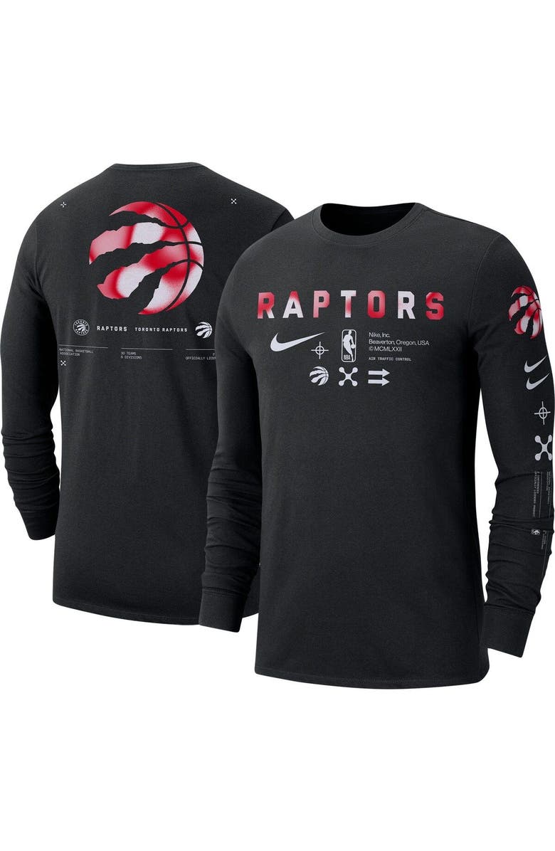Nike Men's Nike Black Toronto Raptors Essential Air Traffic Control Long Sleeve T-Shirt, Main, color, 