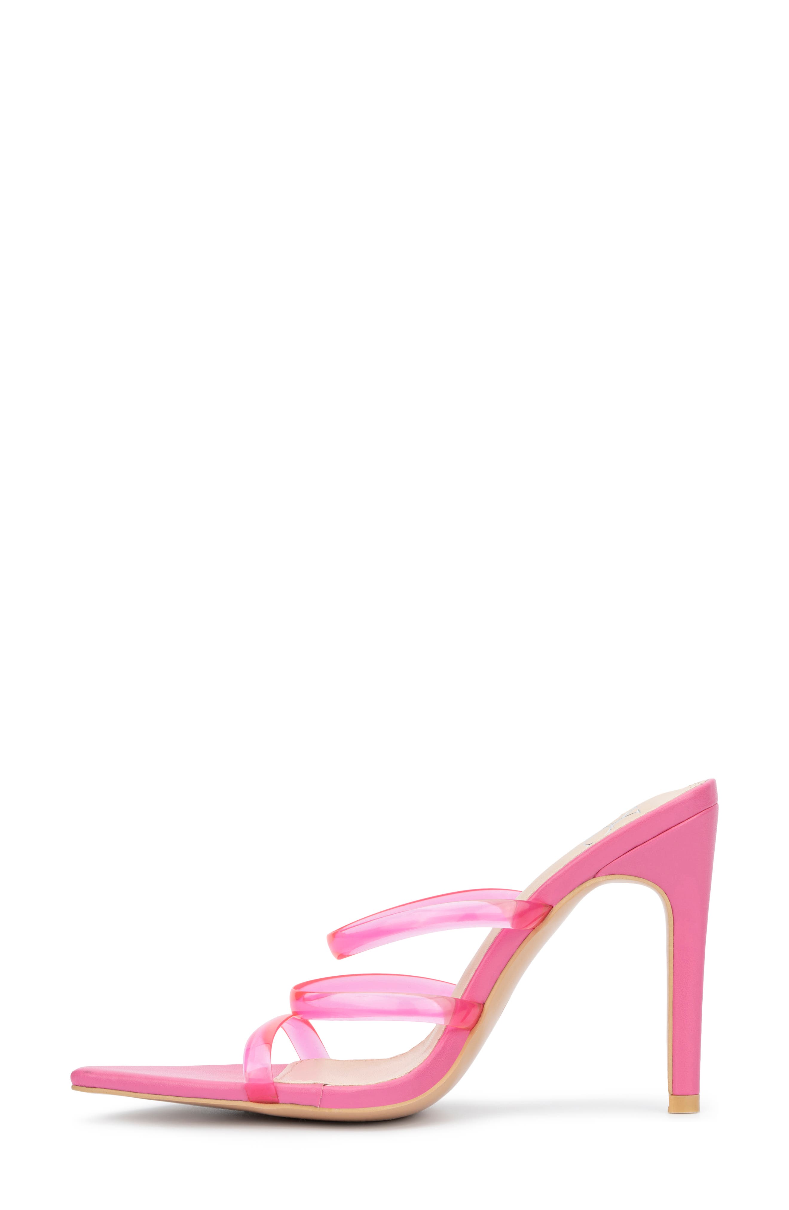 Biana Clear Strappy Heeled Sandal, Alternate, color, PINK