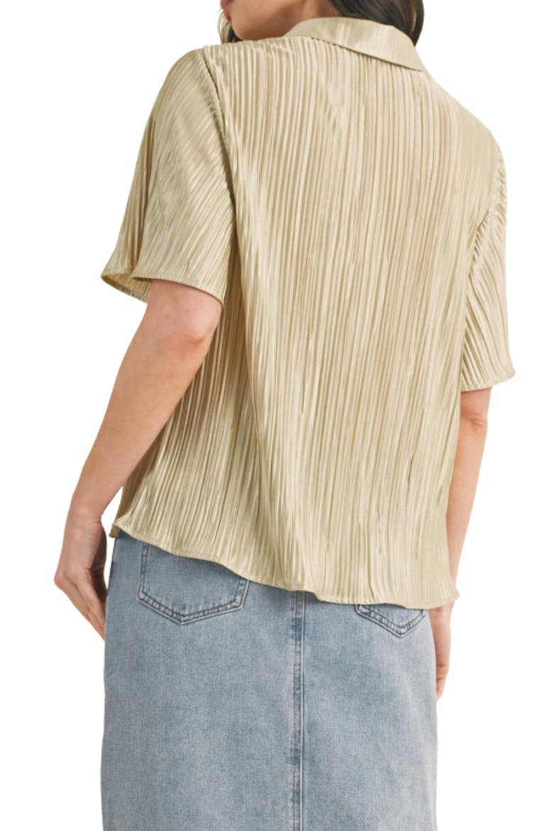 Pleated Satin Shirt, Alternate, color, CHAMPAGNE