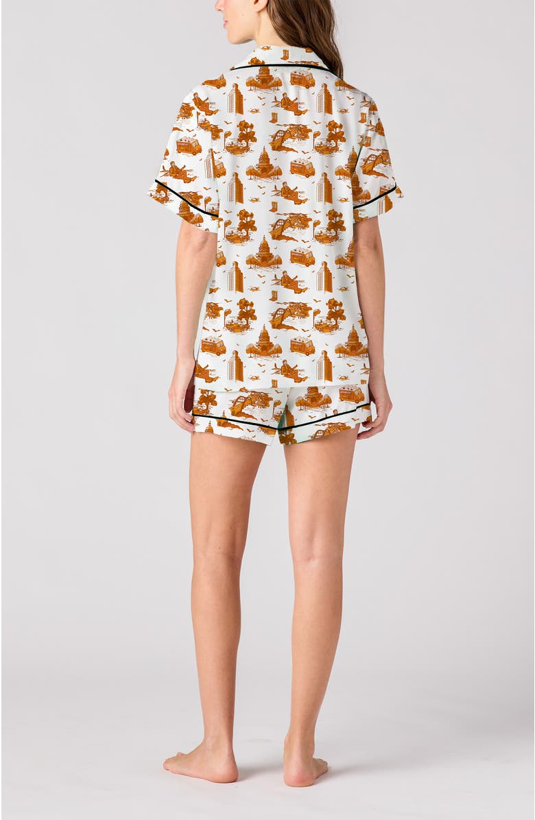 Katie Kime Austin Toile Shorts Set, Alternate, color, Orange