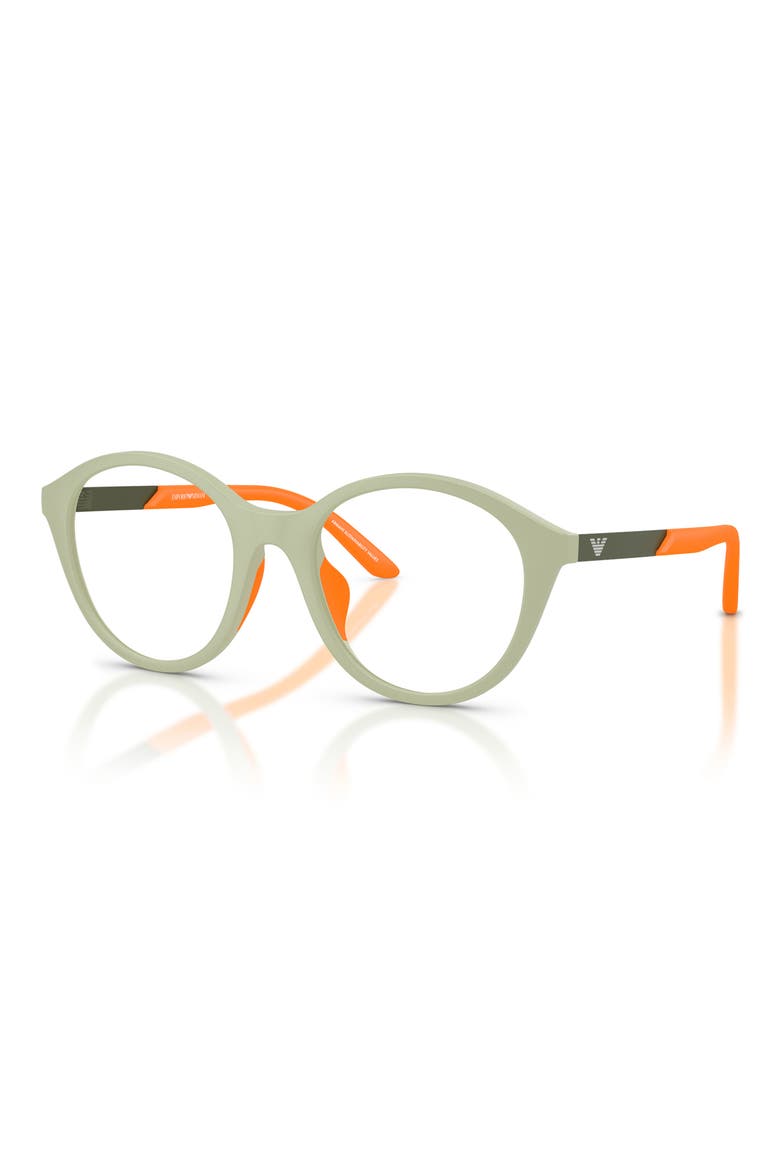 Kids' 48mm Round Optical Glasses, Alternate, color, MATTE AGAVE GREEN / CLEAR