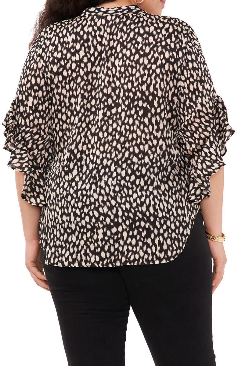 Vince Camuto Ruffle Sleeve Satin Top, Alternate, color, 