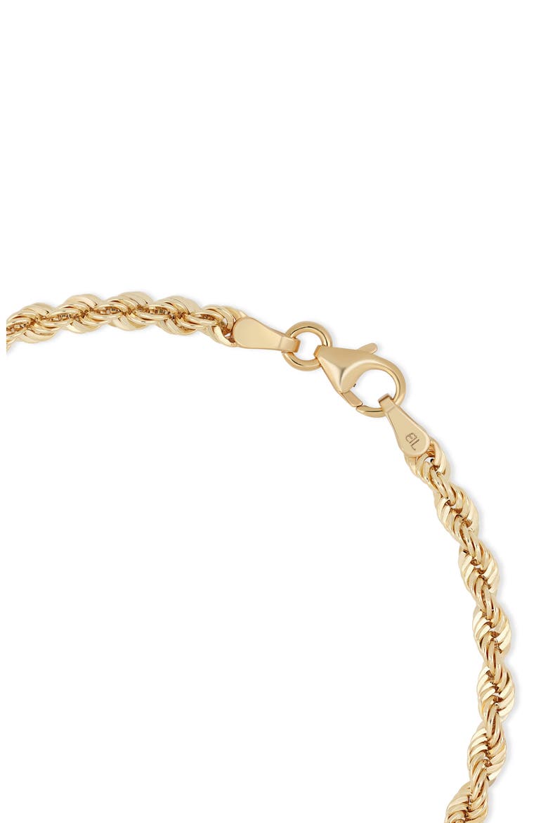 14K Gold Rope Chain Bracelet (Nordstrom Exclusive), Alternate, color, YELLOW