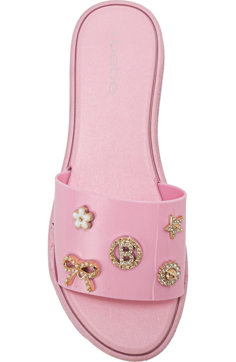 bebe Charm Slide Sandal, Alternate, color, Light Pink