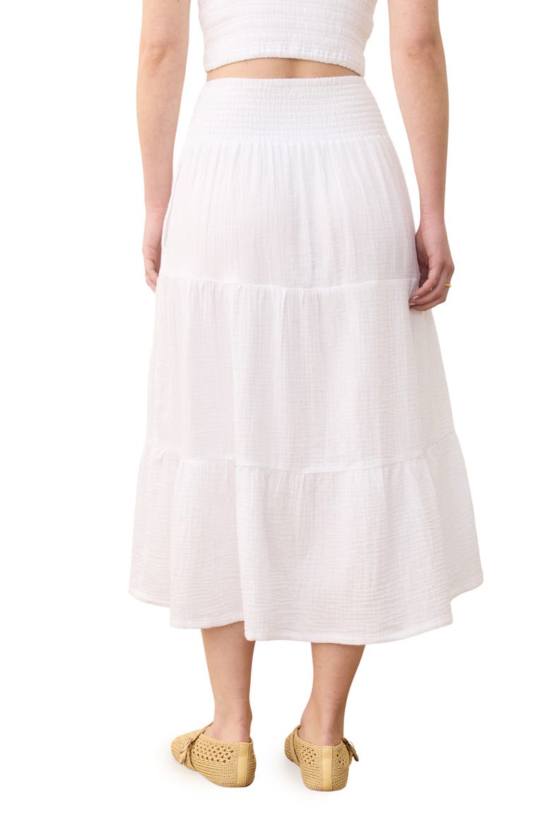 Corinne Double Cloth Cotton Maxi Skirt, Alternate, color, WHITE