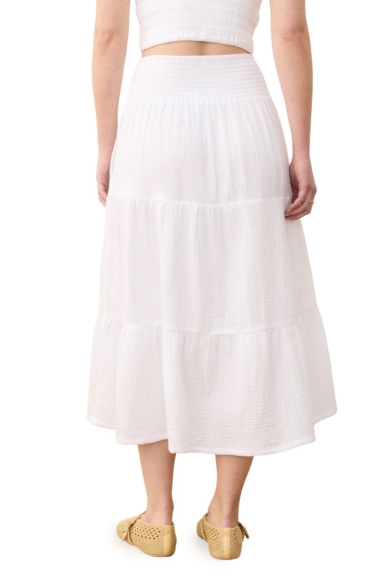 Marine Layer Corinne Double Cloth Cotton Maxi Skirt, Alternate, color, White