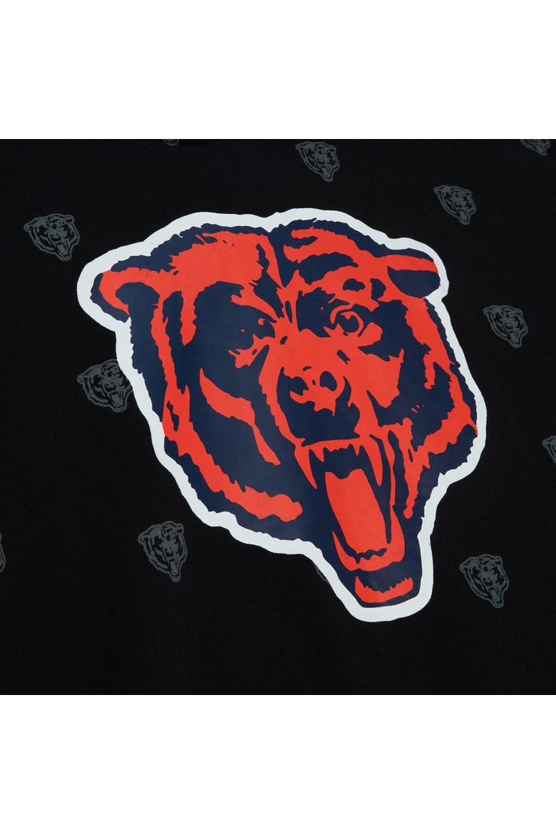 Men's Mitchell & Ness Black Chicago Bears Allover Print Fleece Pullover Hoodie, Alternate, color, Black