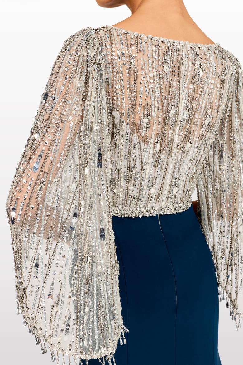 Wanderlust Embellished-Details Maxi Dress, Alternate, color, Ammonite - Blackthorne Blue