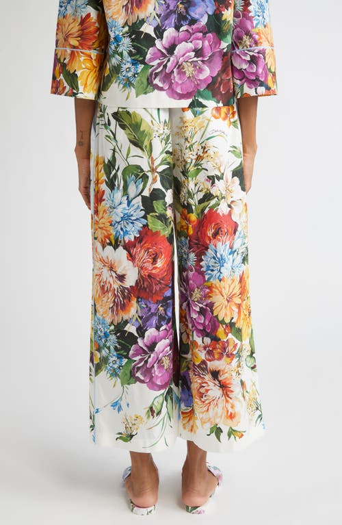 Dolce & Gabbana Dolce&gabbana Floral Crop Cotton Wide Leg Pants