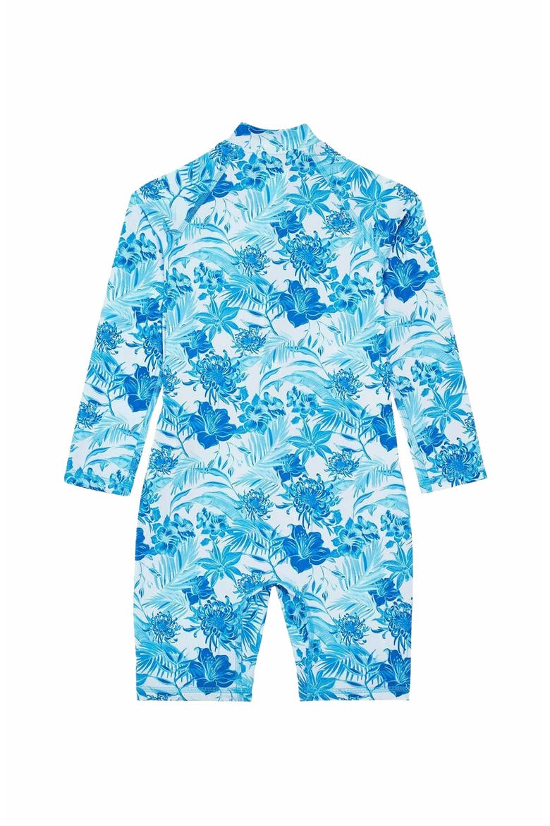 Kids' Tahiti Flowers One-Piece Rashguard, Alternate, color, BLANC