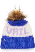 Lele Sadoughi Vail Faux Fur Pompom Merino Wool Beanie