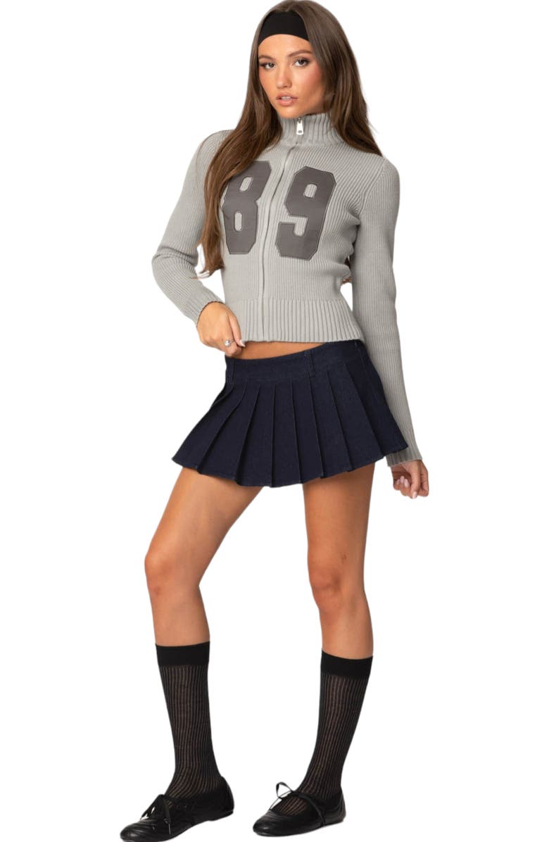 EDIKTED 89 Rib Zip Jacket, Alternate, color, Gray