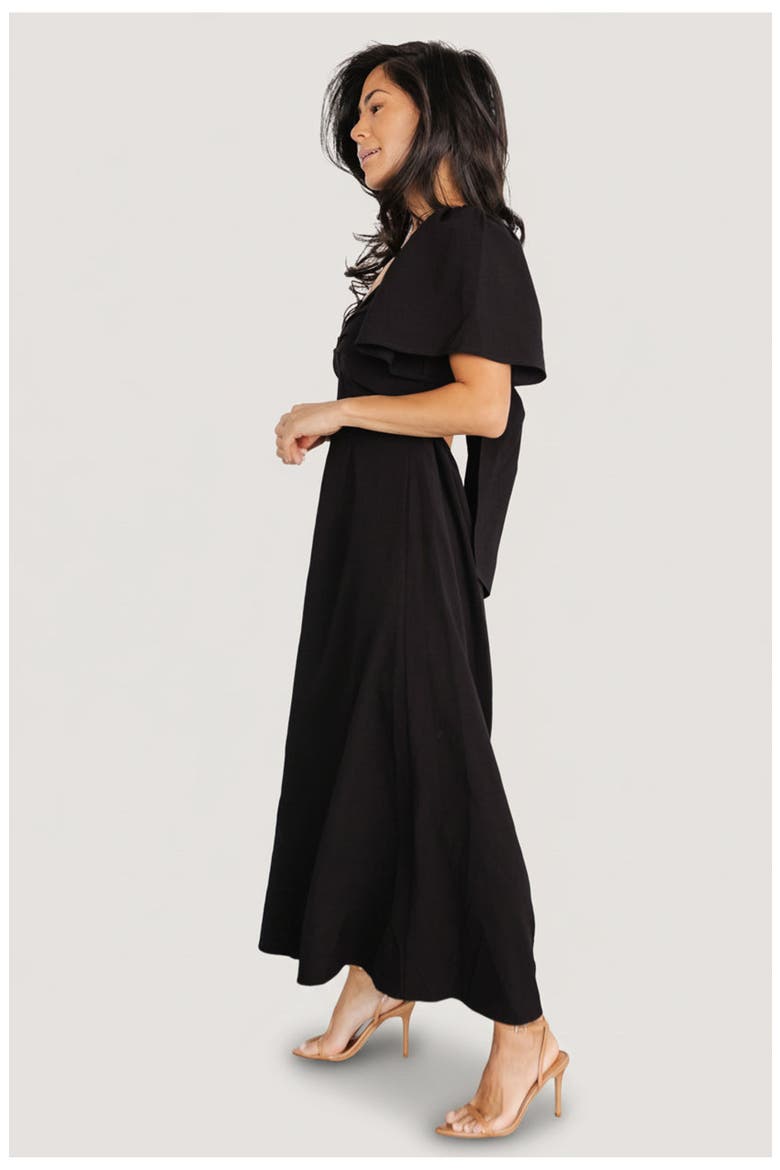 Indie Back Tie Dress, Alternate, color, Black