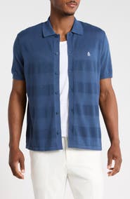 Original Penguin Honeycomb Stripe Cotton Polo Sweater