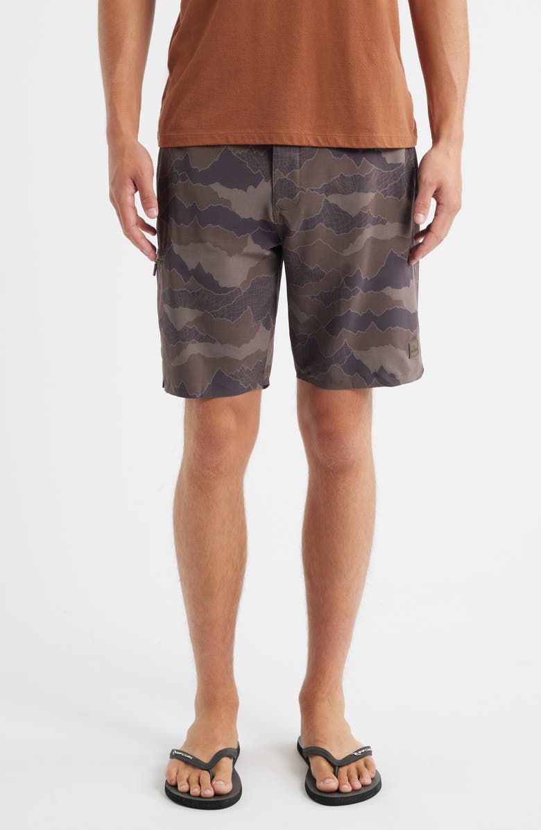 Rip Curl Global Entry Boardwalk Water Repellent Shorts, Main, color, Green Camo