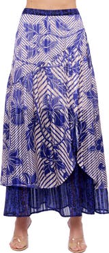 CIEBON Gloria Scarf Print Maxi Skirt