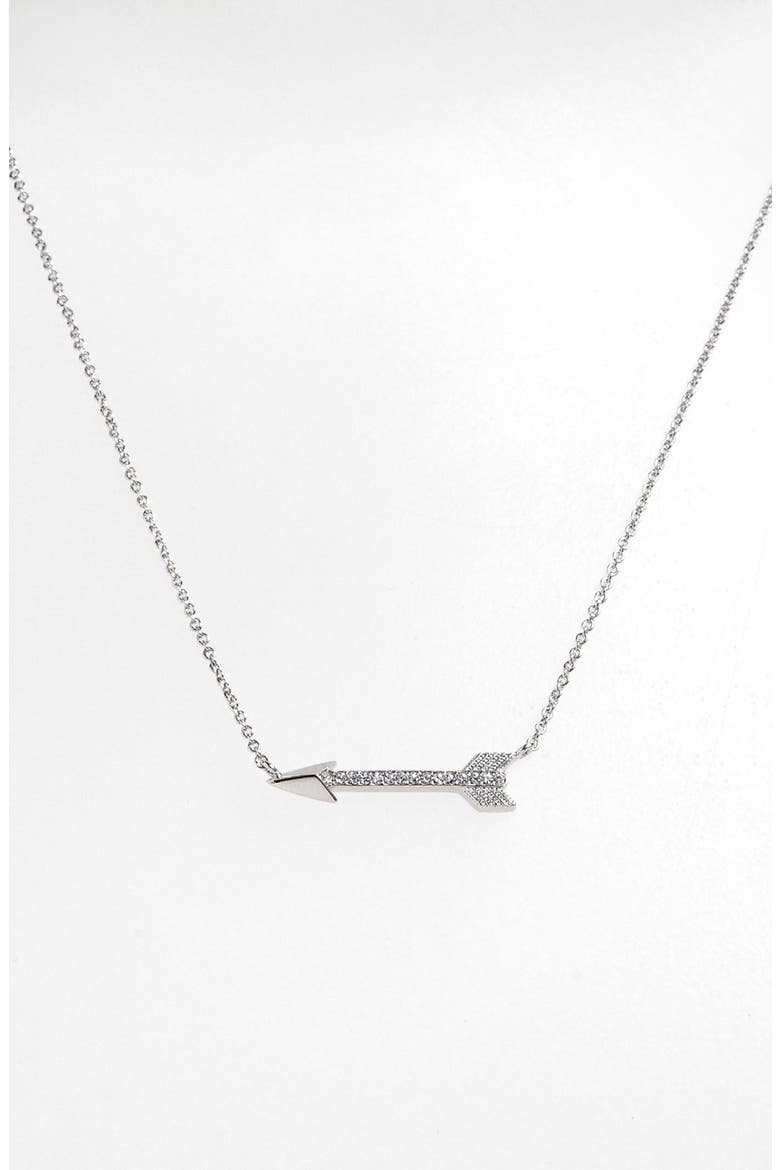 Boxed Arrow Pendant Necklace (Nordstrom Exclusive), Alternate, color, SILVER/ CLEAR CRYSTAL