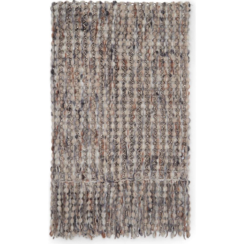 Brunello Cucinelli Balloon Net Knit Scarf In Gray