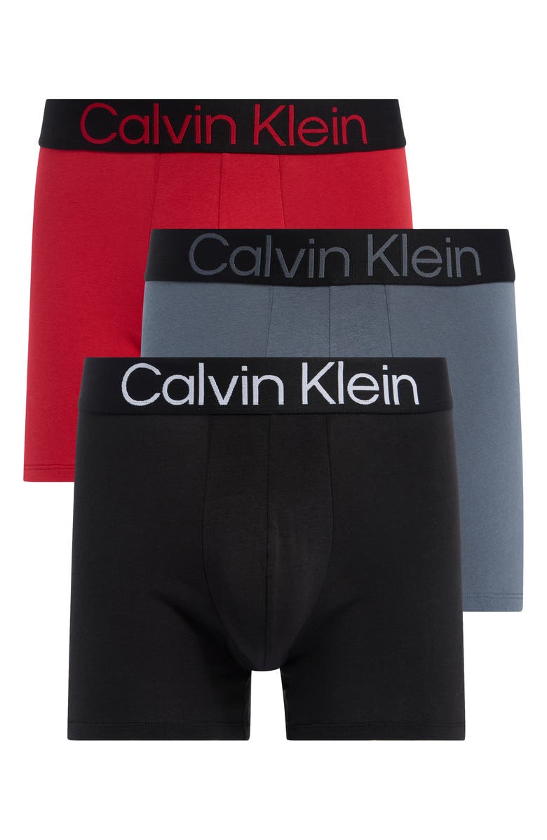 Calvin Klein 3-Pack Boxer Briefs, Main, color, Black/ Scooter/ Turbulence