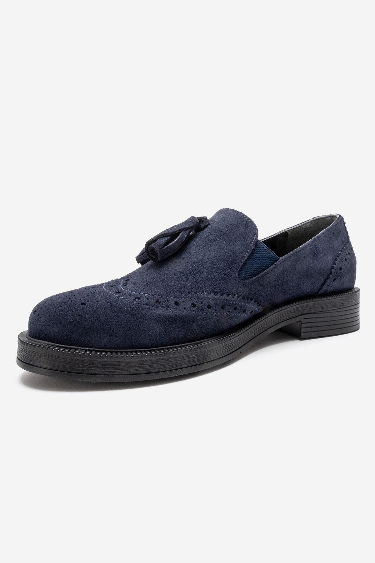 Alex Leather Tassel Loafers, Alternate, color, Navy Suede Leather