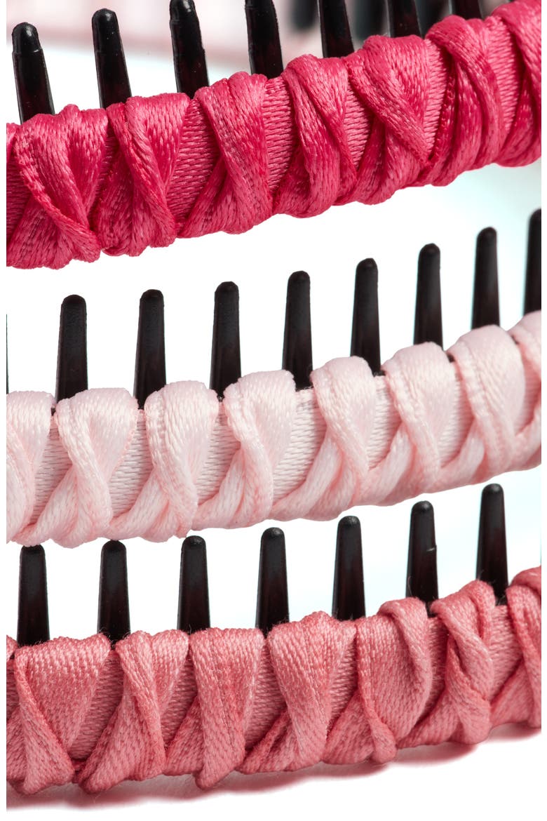 Assorted 3-Pack Comb Headbands, Alternate, color, RED MULTI