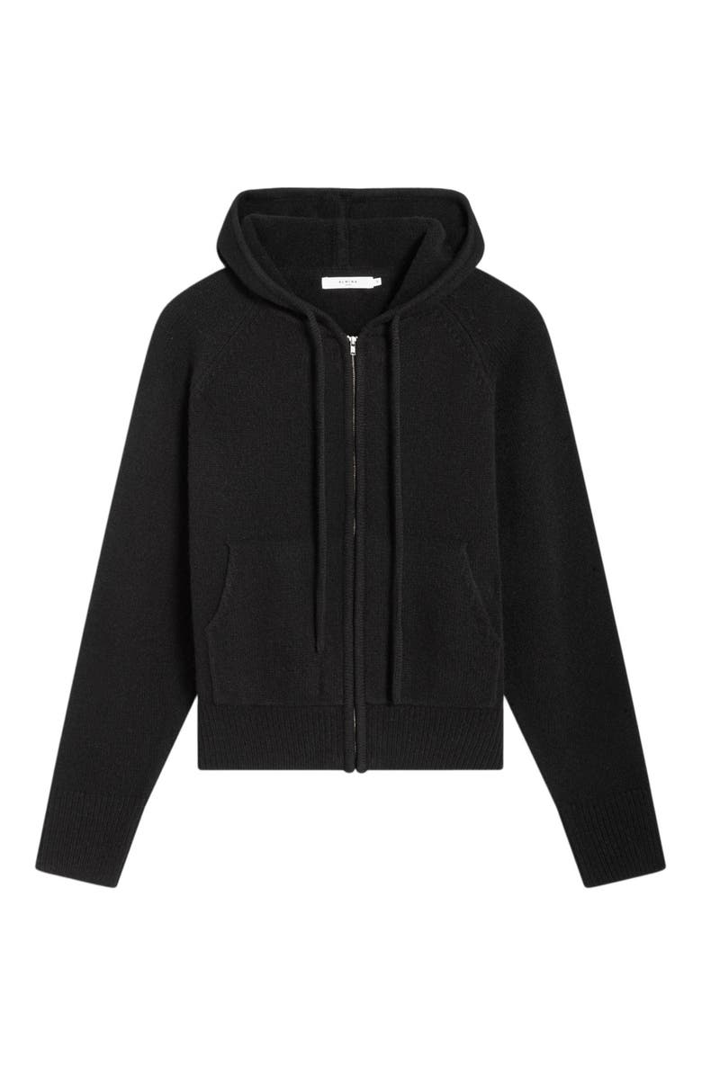 Almina Concept Wool Hoodie Zip Up Sweater, Alternate, color, Black