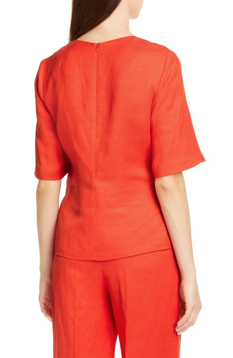 PARTOW Petunia Tie Waist Linen Blend Top, Alternate, color, 