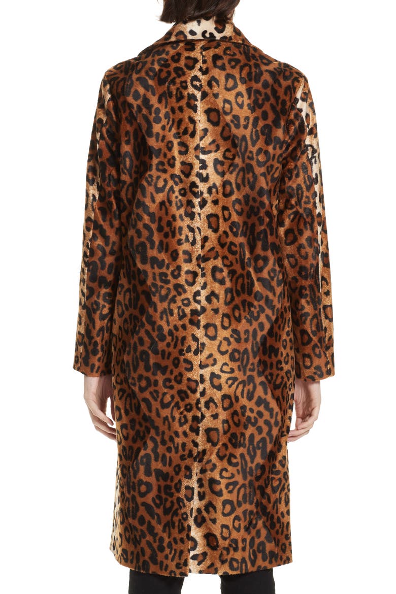 Faux Leopard Fur Coat, Alternate, color, BROWN LEOPARD