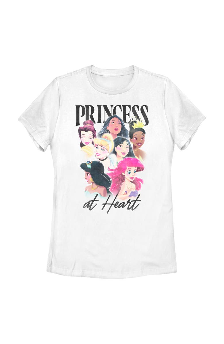 Disney Women's Disney Princess at Heart  Graphic T-Shirt, Main, color, White