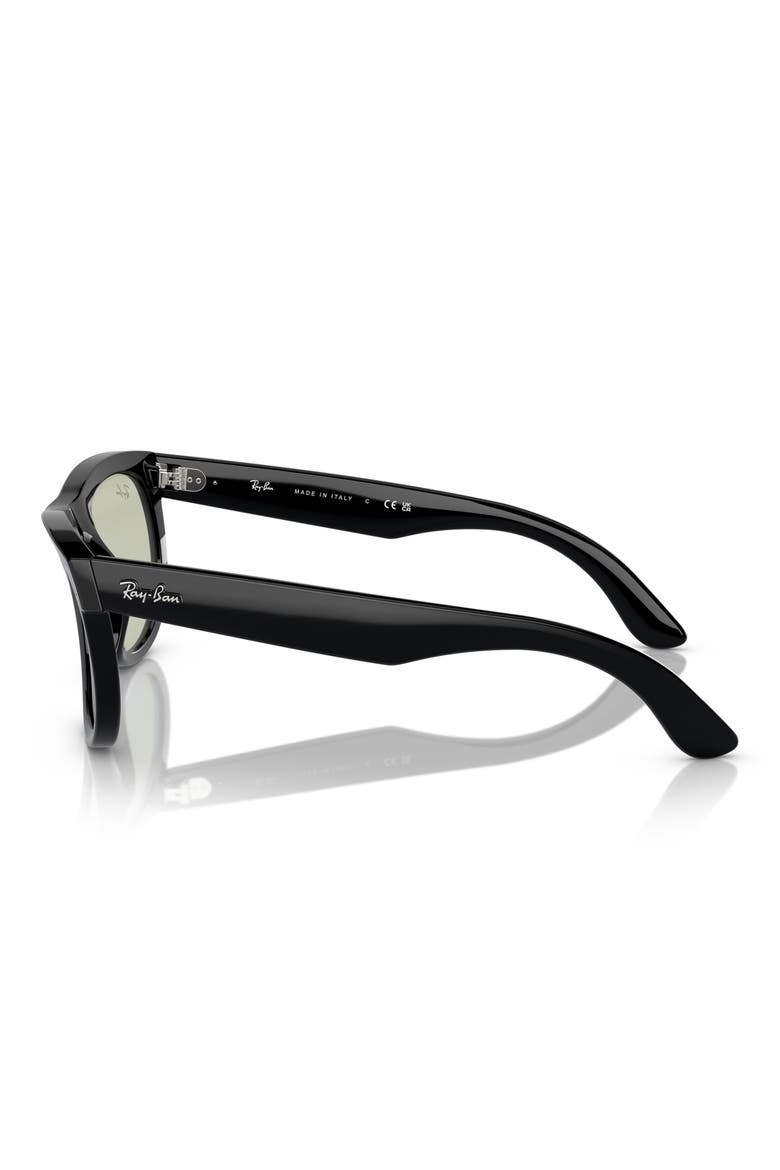 Wayfarer Reverse 53mm Square Sunglasses, Alternate, color, BLACK