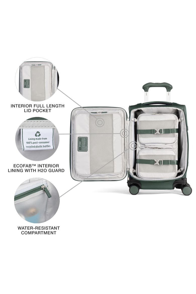 Versapack + Lightweight Softside Expandable 20" Compact Carry On Spinner Luggage, Alternate, color, Desert Sage