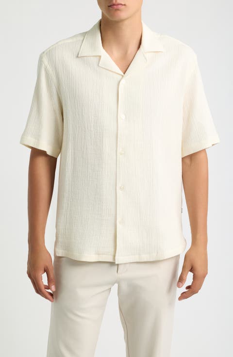 Lars Relaxed Fit Seersucker Camp Shirt