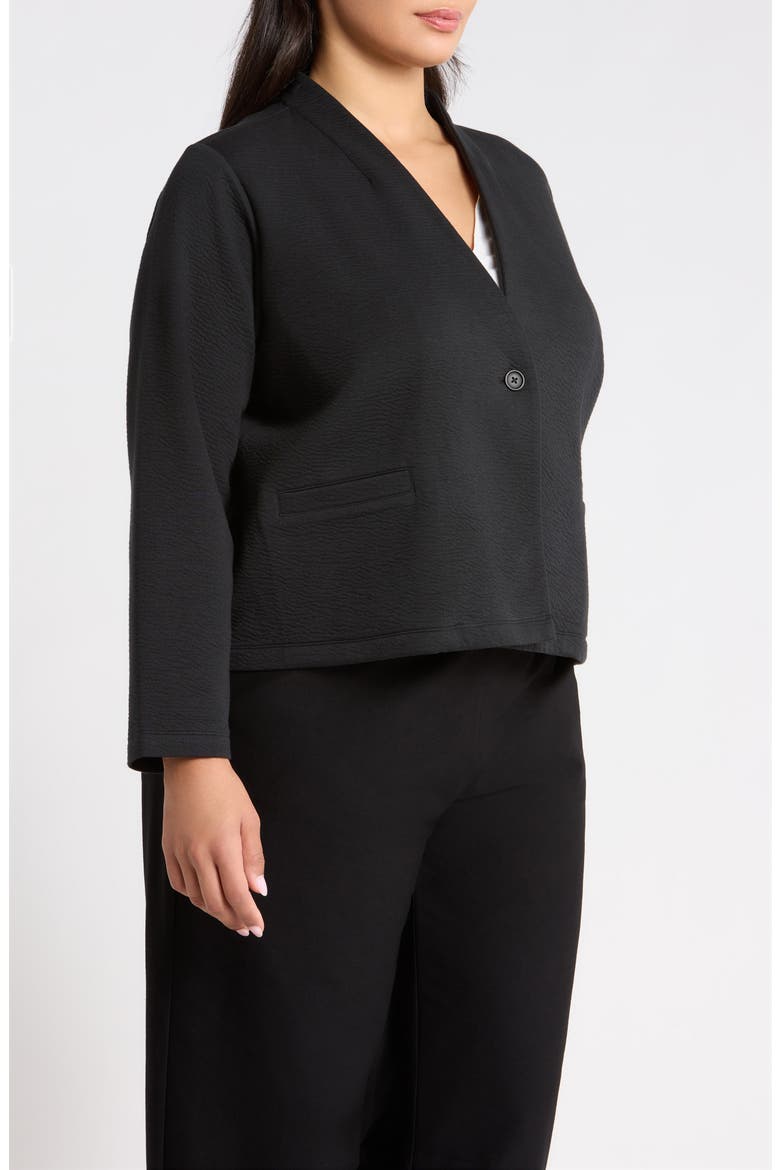 High Collar Crop Jacket, Alternate, color, BLACK