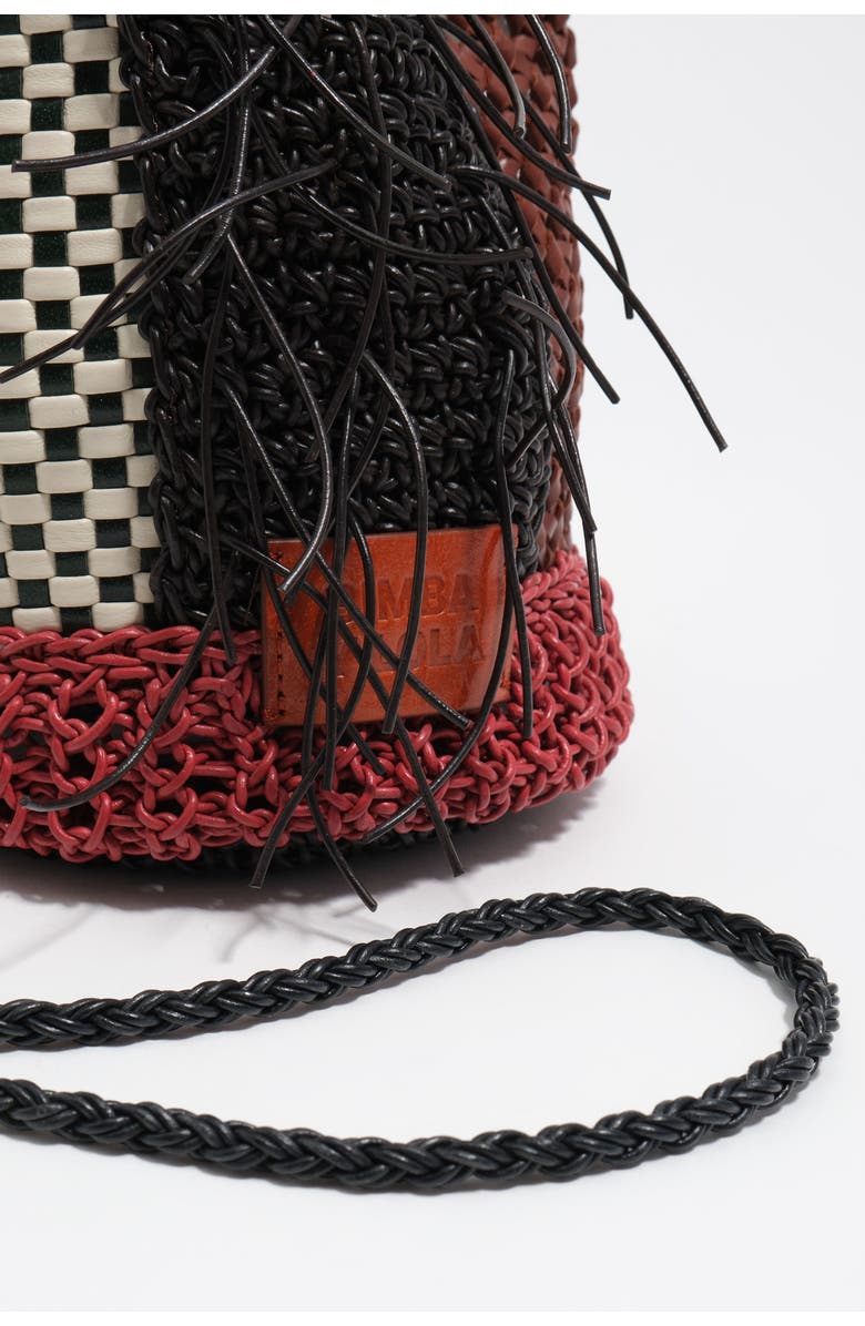 Bimba y Lola Woven Leather Mini Bag, Alternate, color, Red