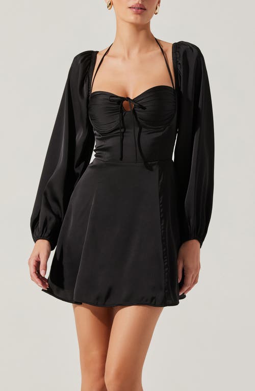 Astr The Label Vivian Long Sleeve Minidress In Black