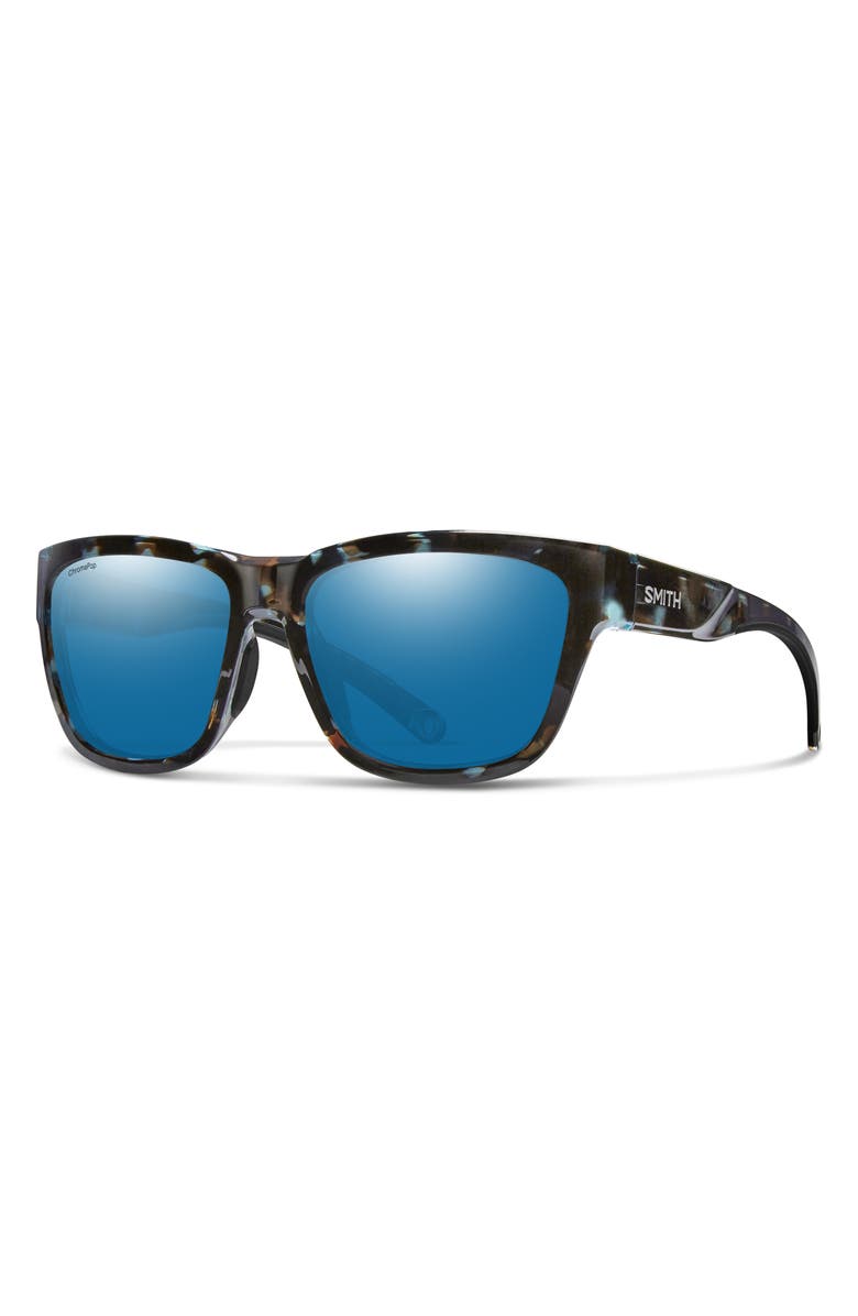 Smith 56mm ChromaPop<sup>™</sup> Polarized Square Sunglasses, Alternate, color, Sky Tortoise / Glass Blue
