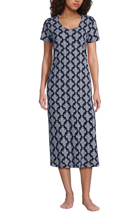 Cotton Short Sleeve Midcalf Nightgown