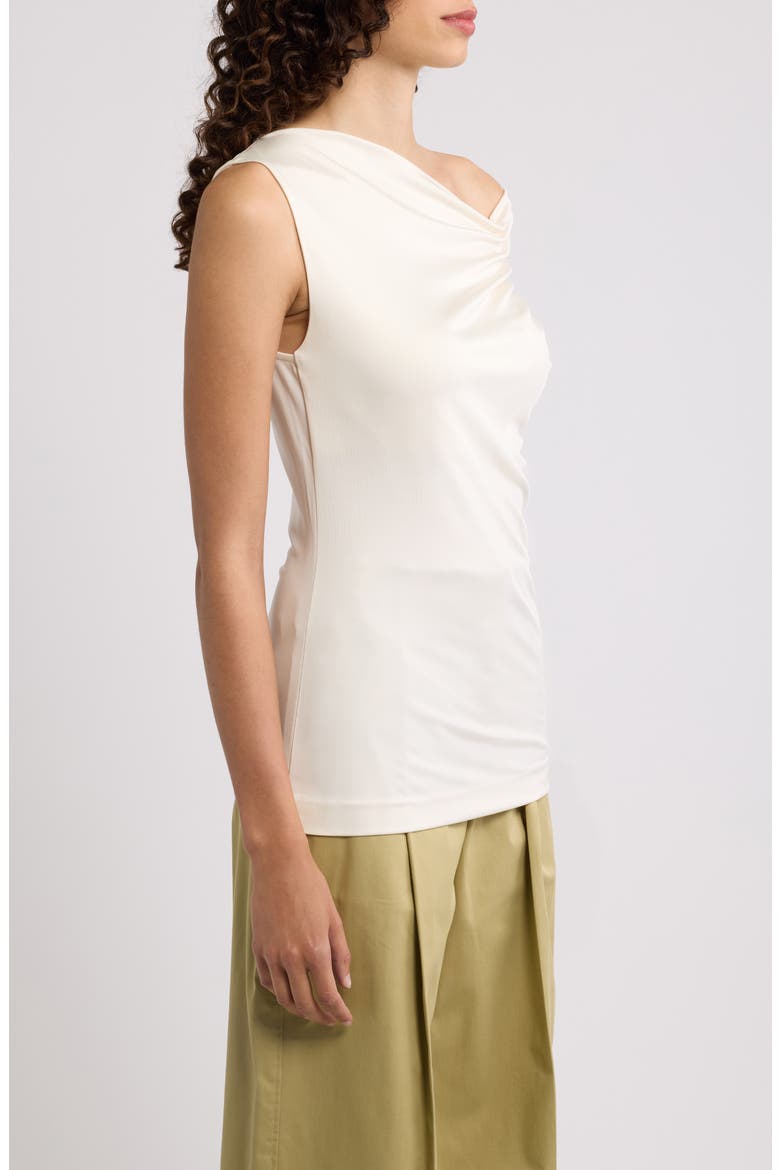 Ejoia Ruched Asymmetric Top, Alternate, color, SOFT CREAM