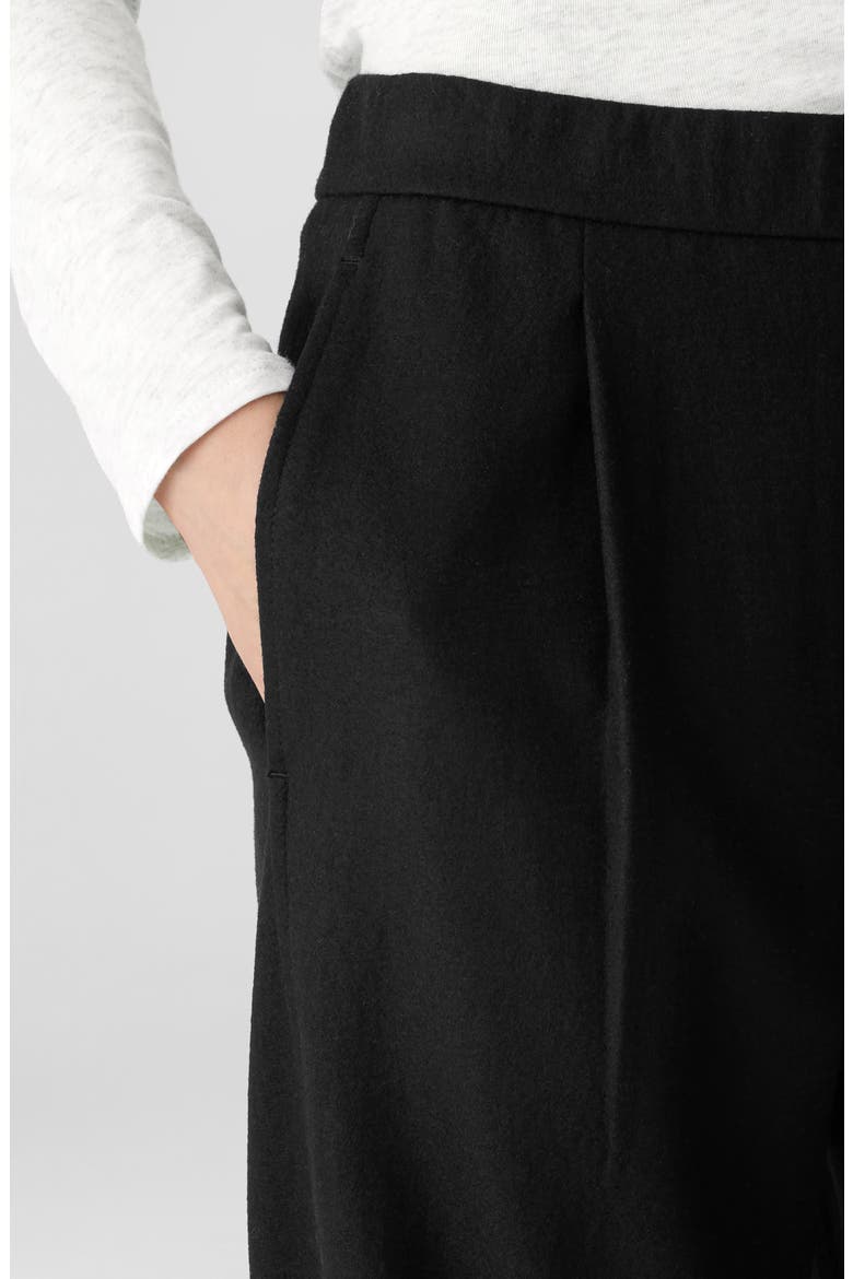 Pleated Wool Lantern Ankle Pants, Alternate, color, BLACK