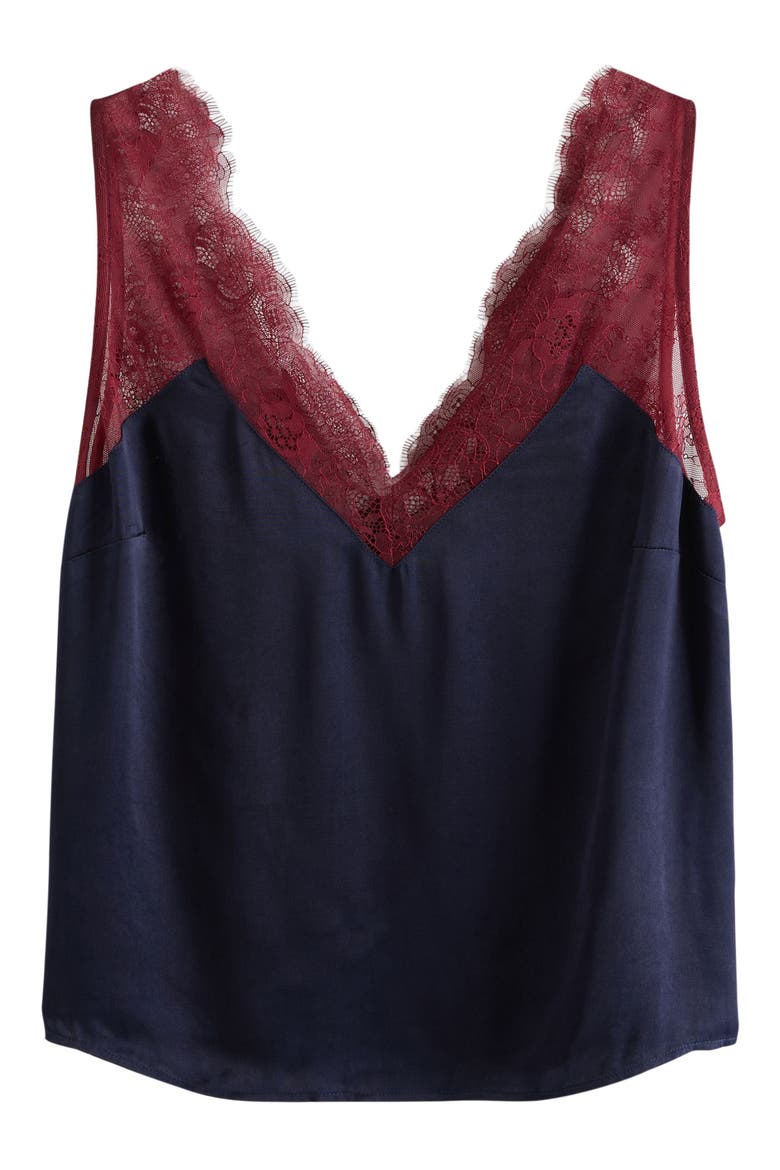 Lace Trim Camisole, Alternate, color, BLUE