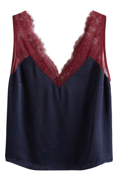 Next Lace Trim Camisole In Blue