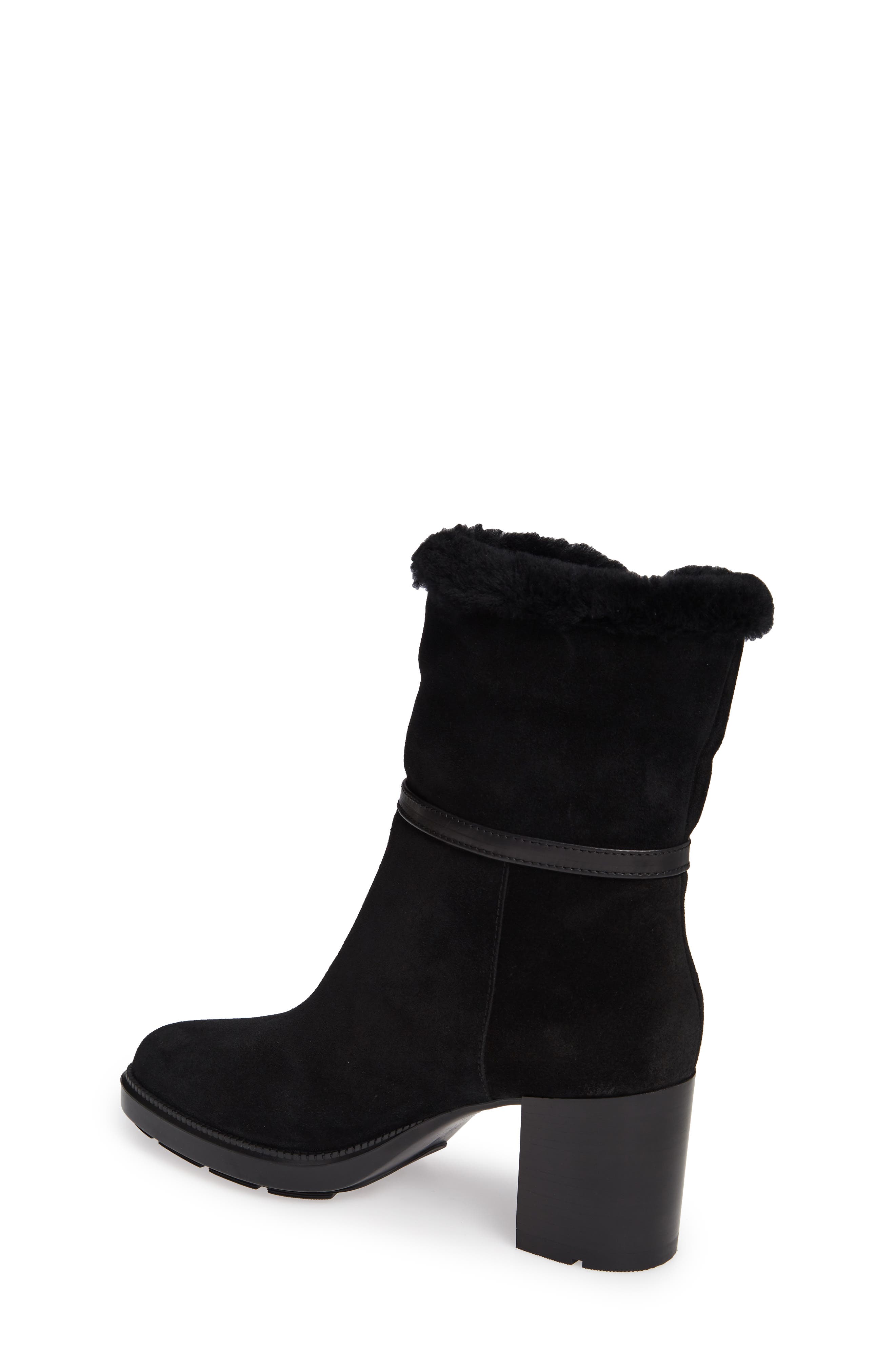 Isolda Genuine Shearling Weatherproof Boot, Alternate, color, BLACK